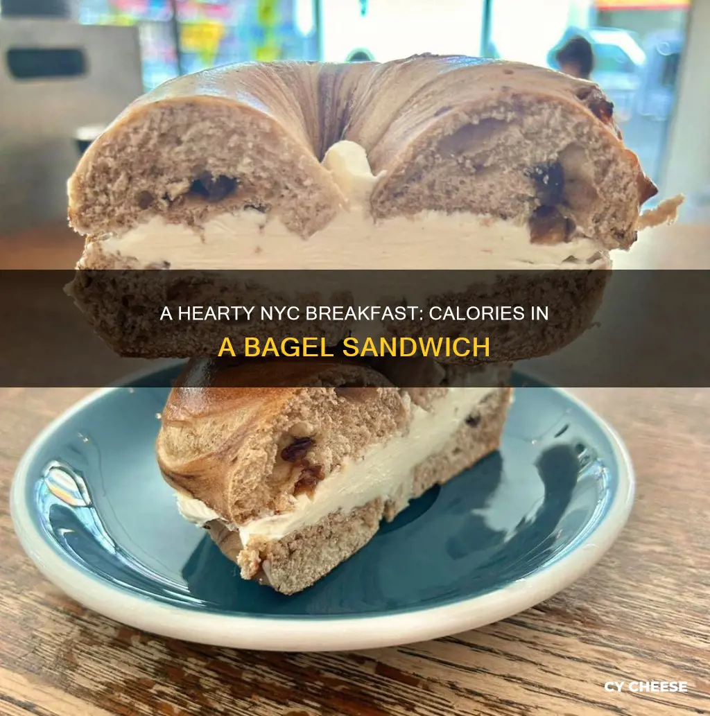 how many calories in nyc sausage egg and cheese bagel