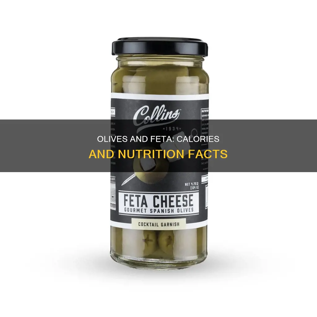 how many calories in olives and feta cheese