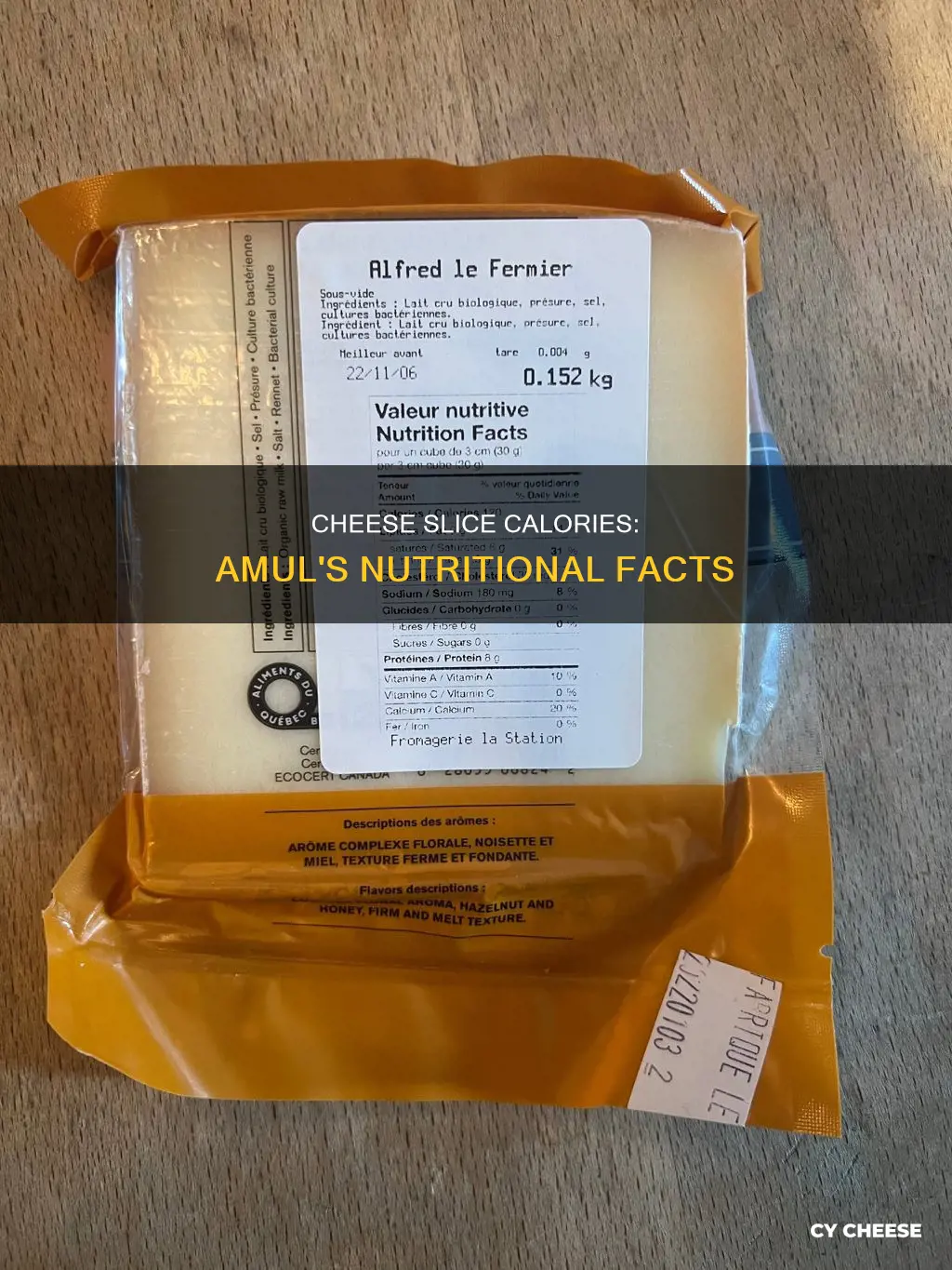 how many calories in one amul cheese slice