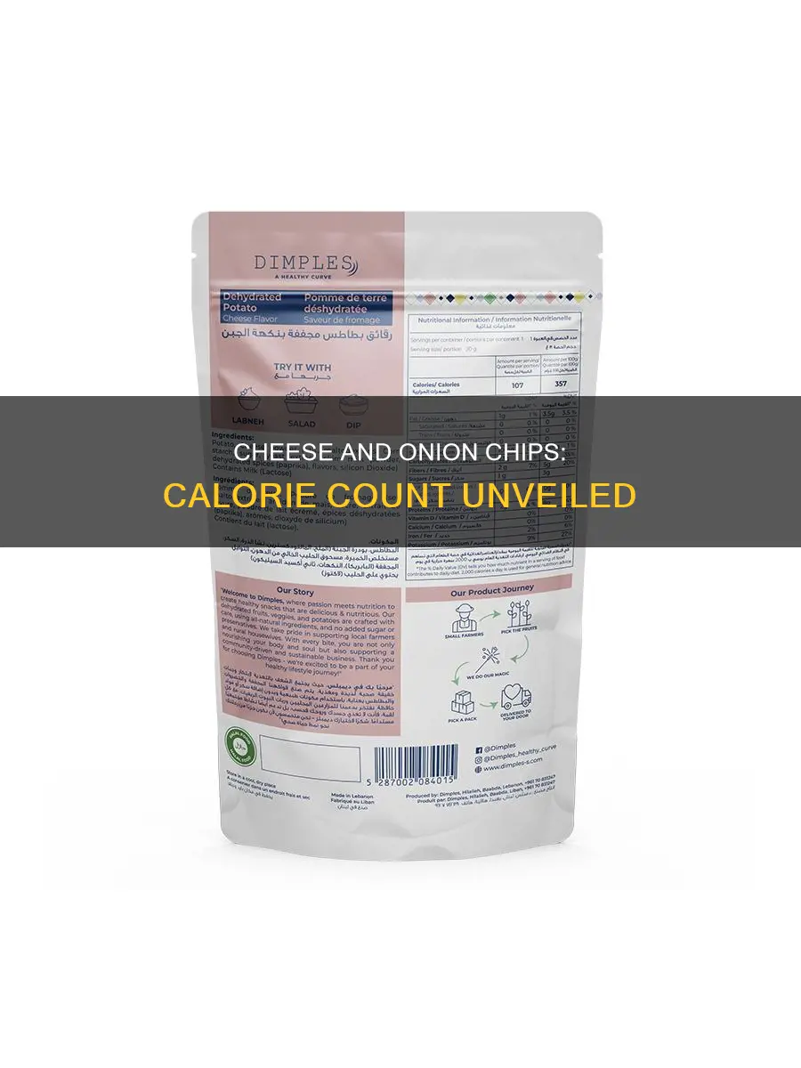 how many calories in one cheese and onion chip
