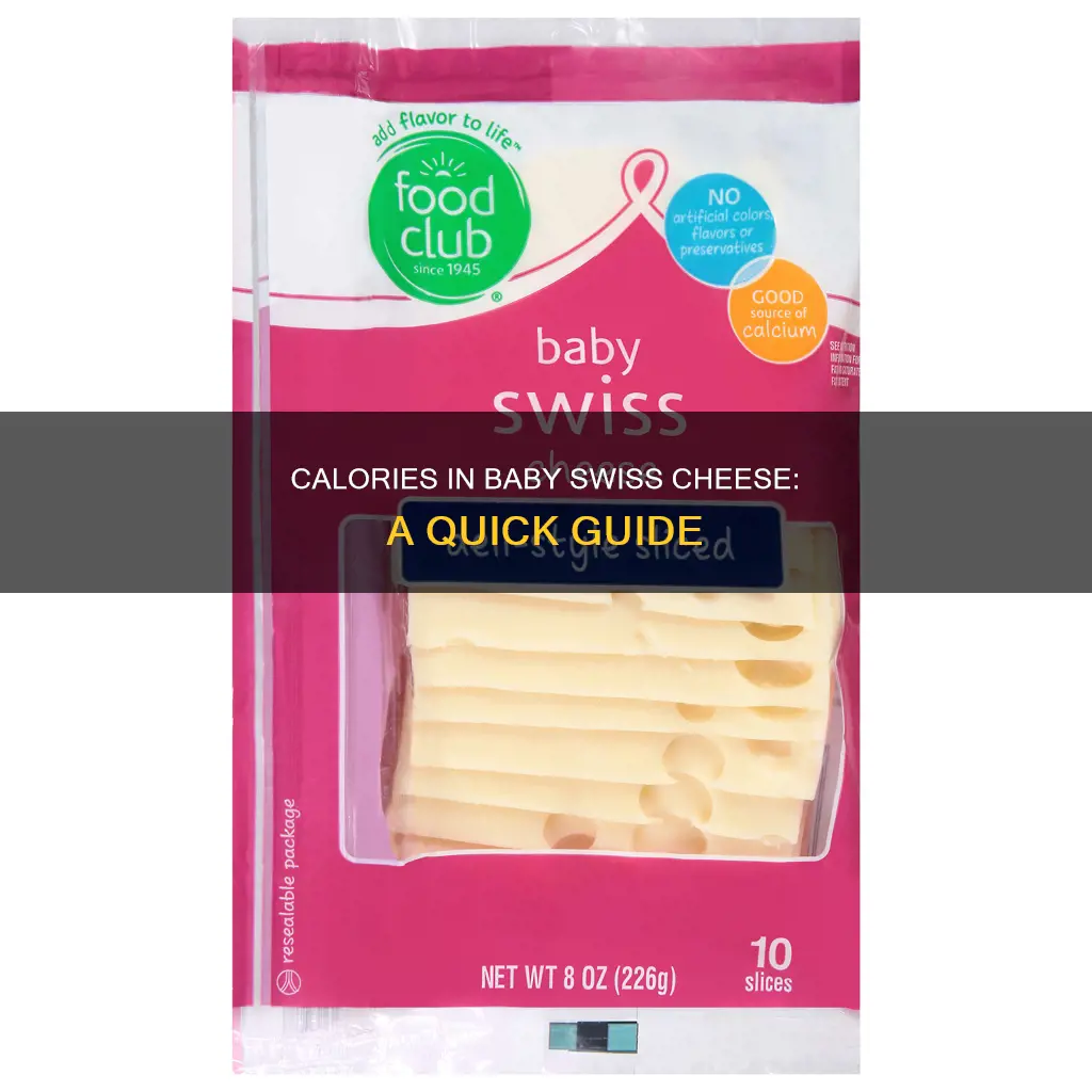 how many calories in one slice of baby swiss cheese