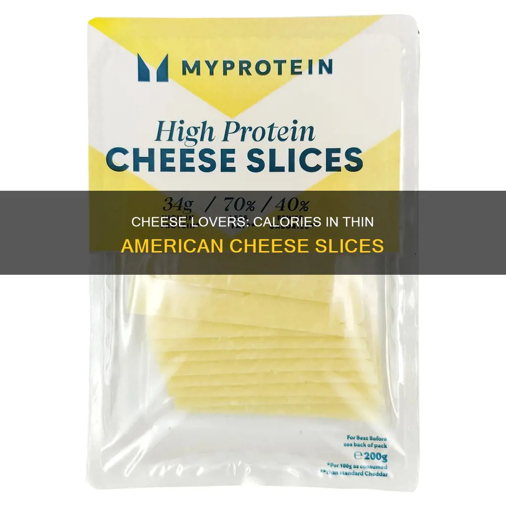 how many calories in one thin slice of american cheese