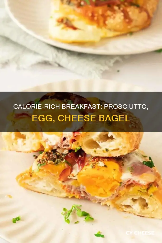 how many calories in prosciutto egg and cheese bagel