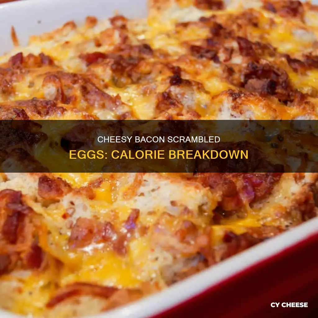 how many calories in scrambled eggs with cheese and bacon