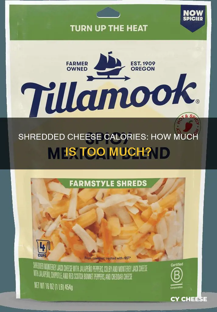 how many calories in sharp shredded cheese