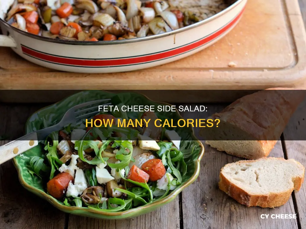 how many calories in side sald with feta cheese