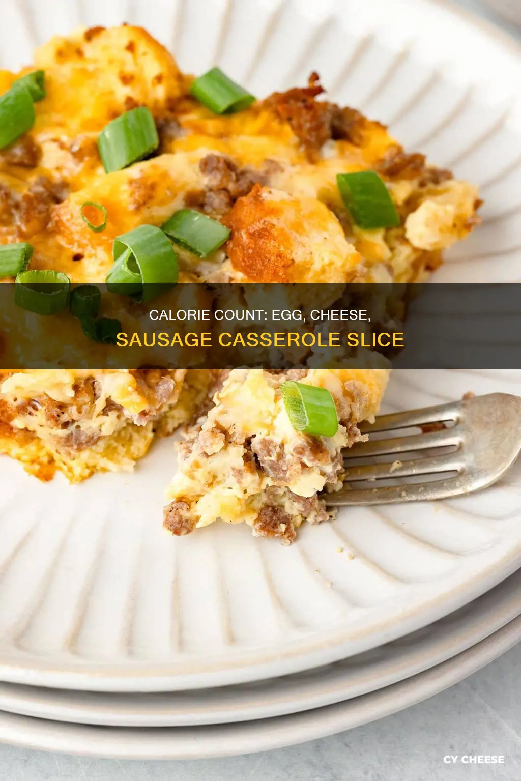 how many calories in slice of egg cheese sausage casserole
