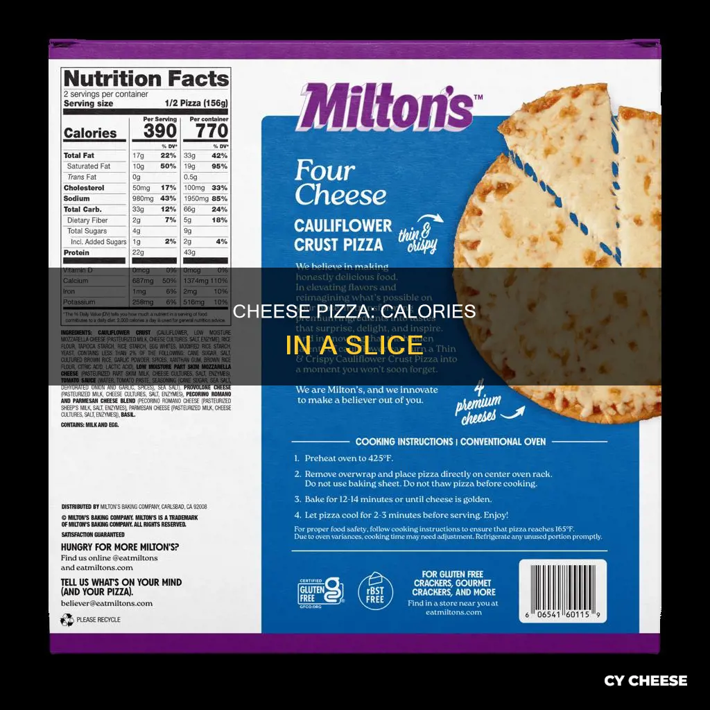 how many calories in small slice of cheese pizza