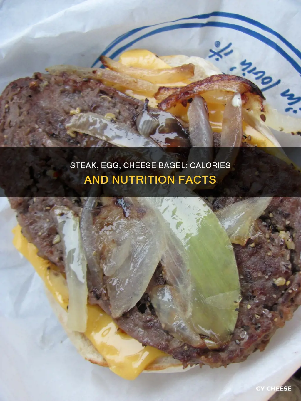 how many calories in steak egg and cheese bagel