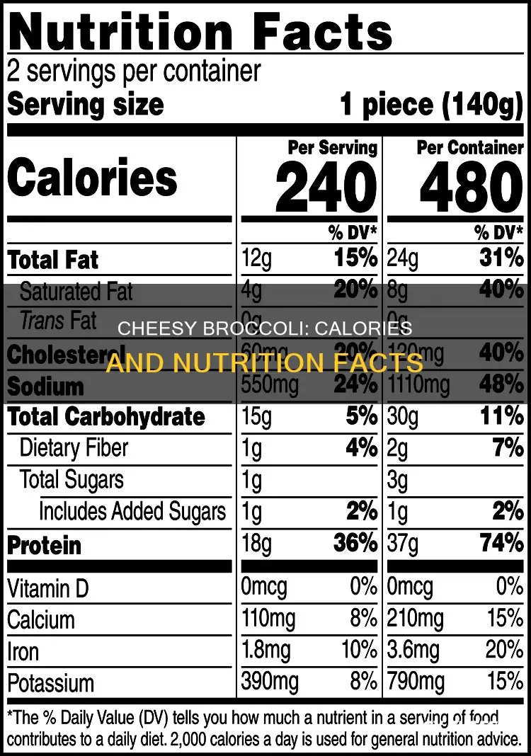 how many calories in steamed broccoli with cheese