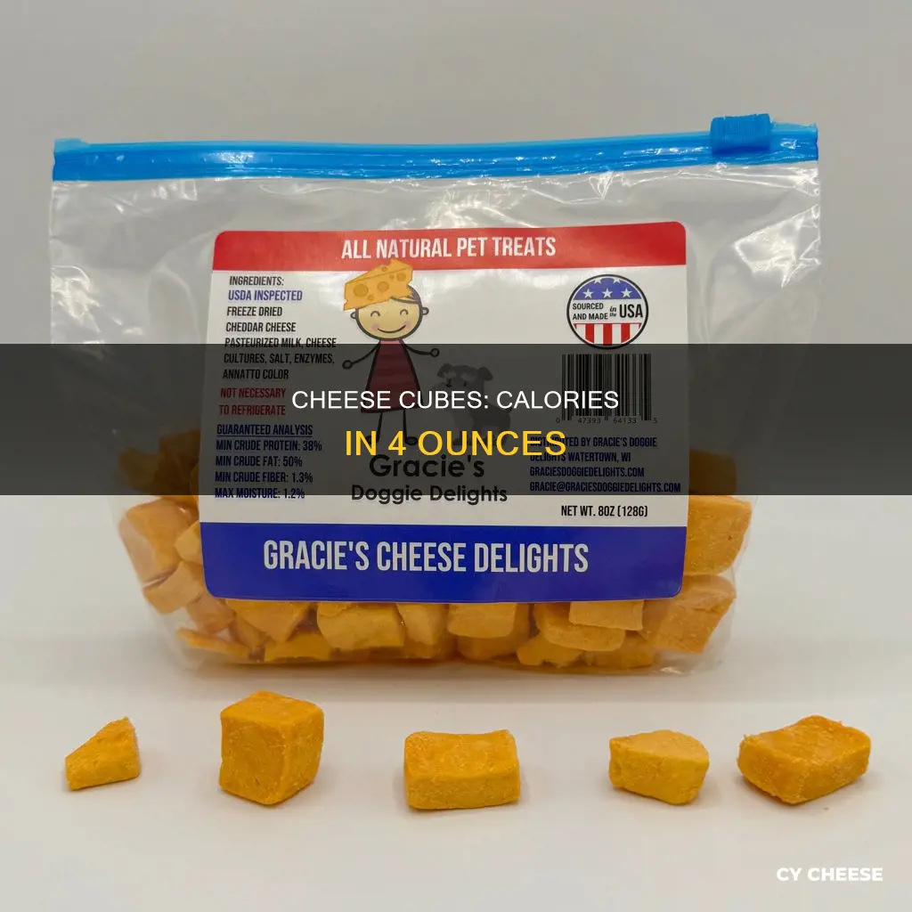 how many calories is 1 4 oz of cheese cubes