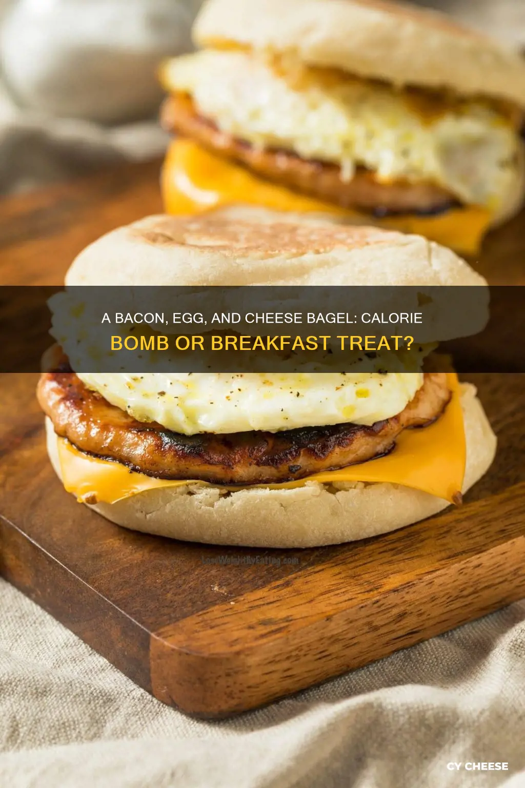 how many calories is a bacon egg and cheese bagel