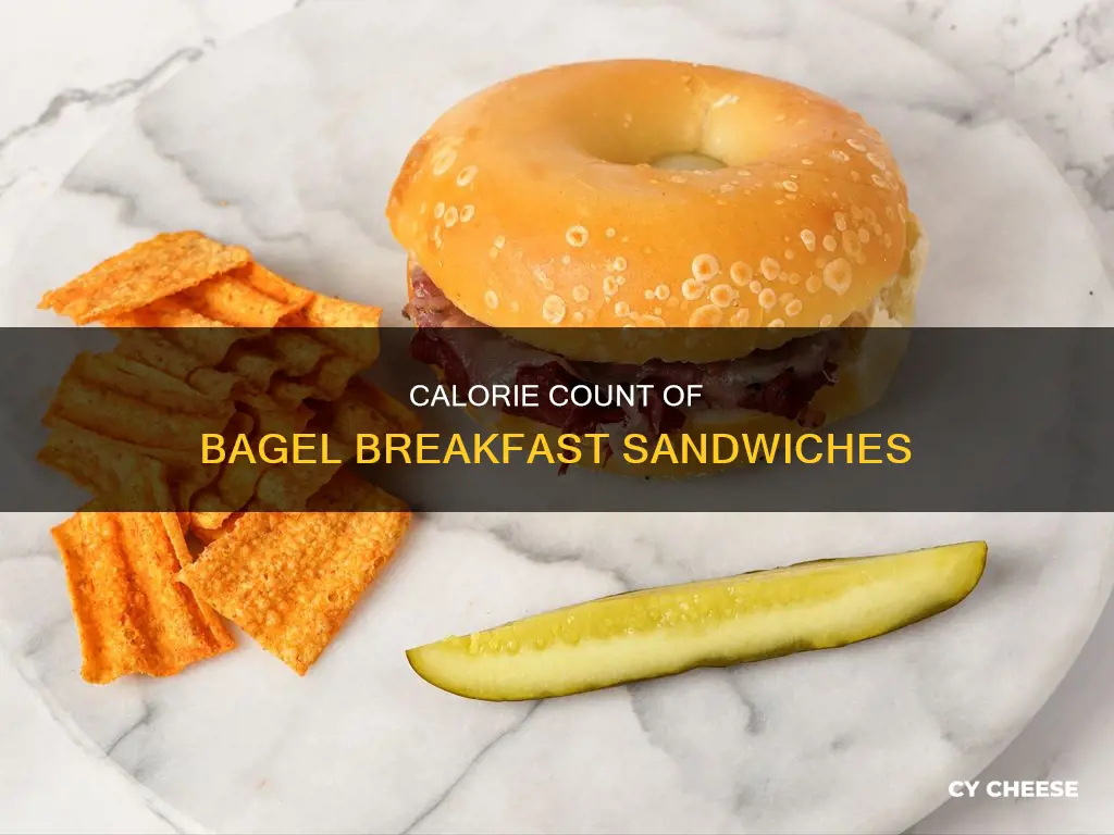 how many calories is a bagel with egg and cheese