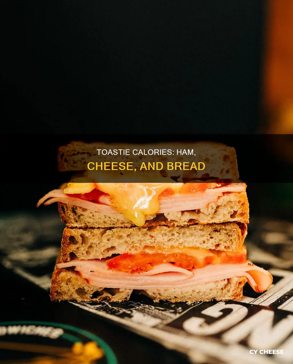 how many calories is a cheese and ham toastie