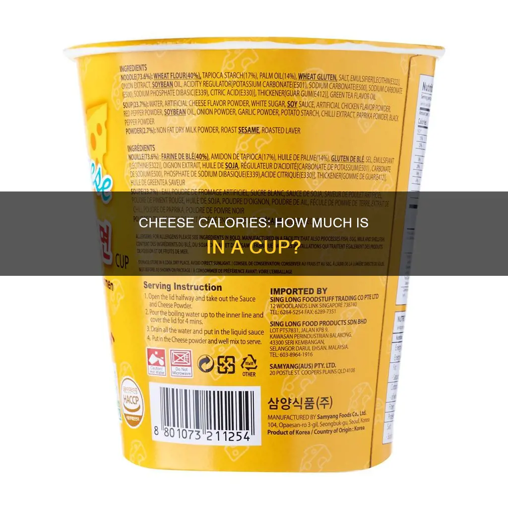 how many calories is a cup of cheese