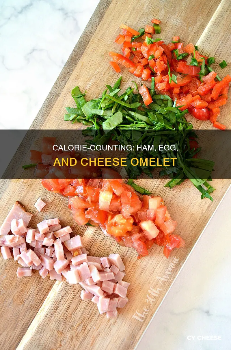 how many calories is a ham egg and cheese omelet