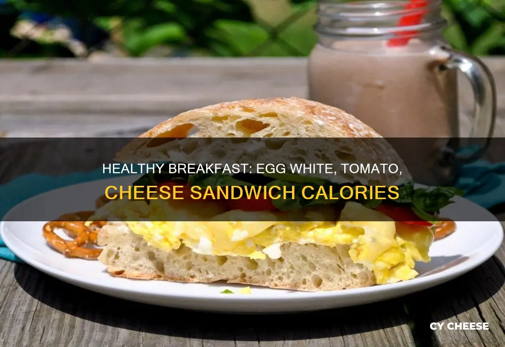 how many calories is egg white tomato and cheese sandwich