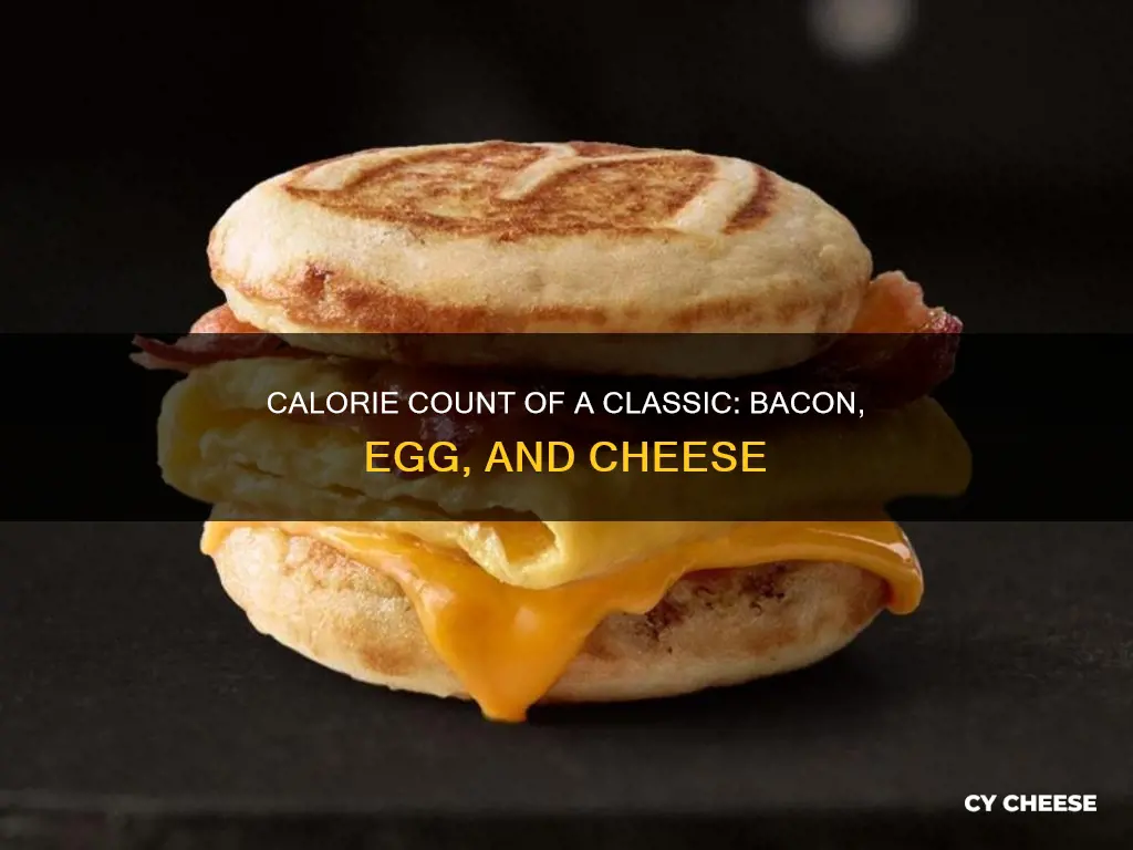 how many calories is in a bacon egg and cheese