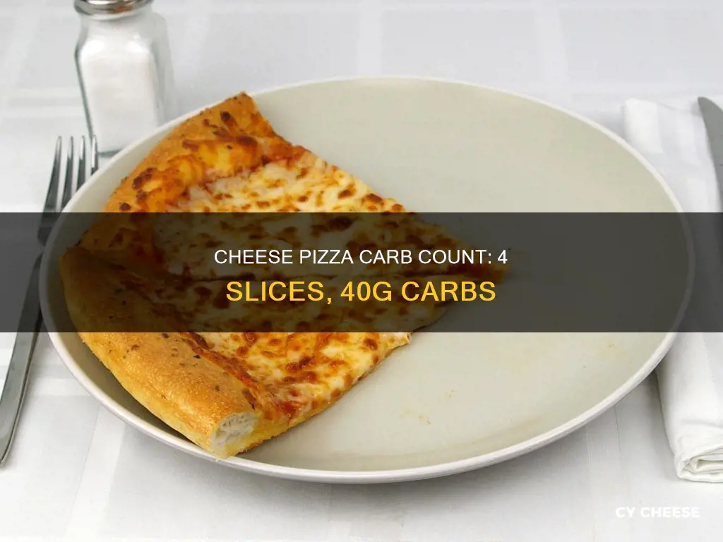 how many carbohydrates in 4 pieces of cheese pizza