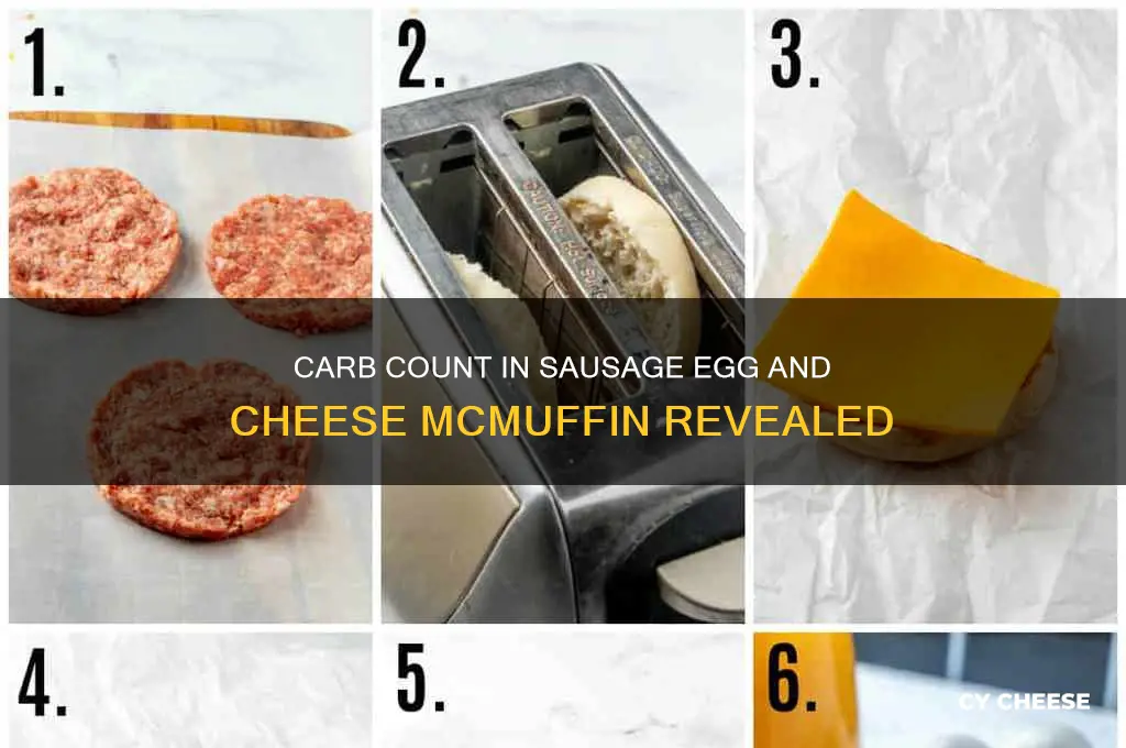 how many carbohydrates in a sausage egg and cheese mcmuffin