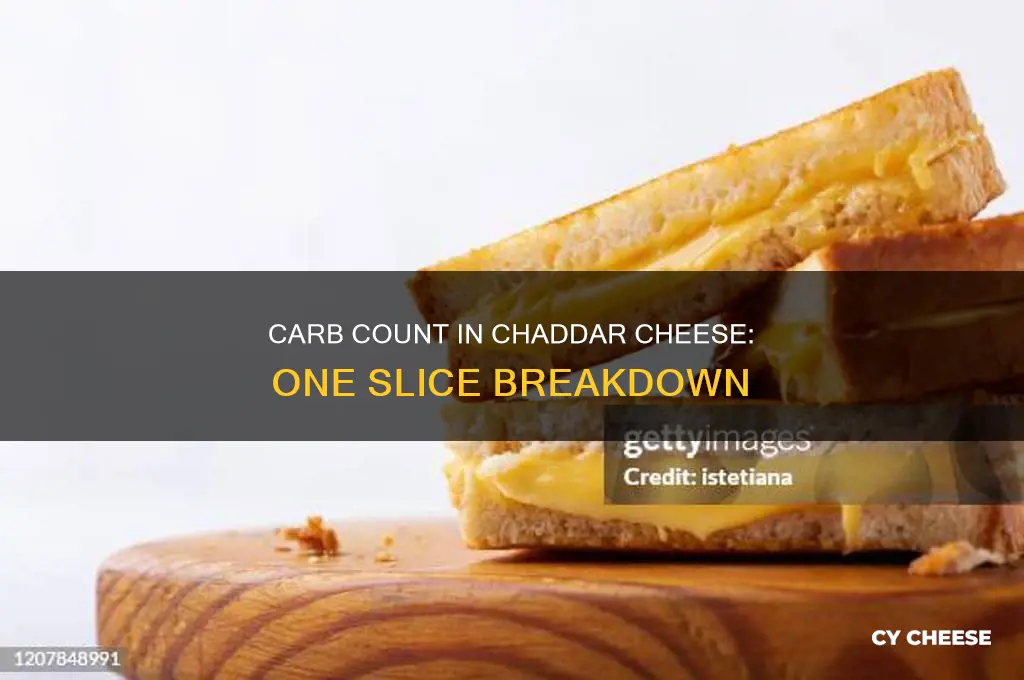 how many carbohydrates in one slice of chaddar cheese