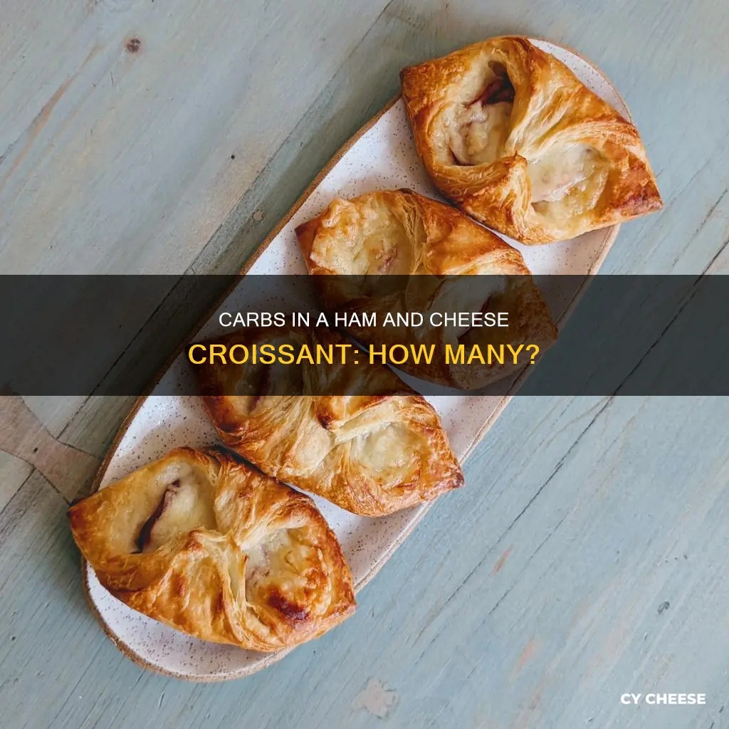 how many carbs are in a ham and cheese croissant