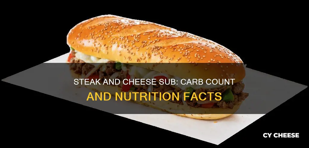 how many carbs are in a steak and cheese sub