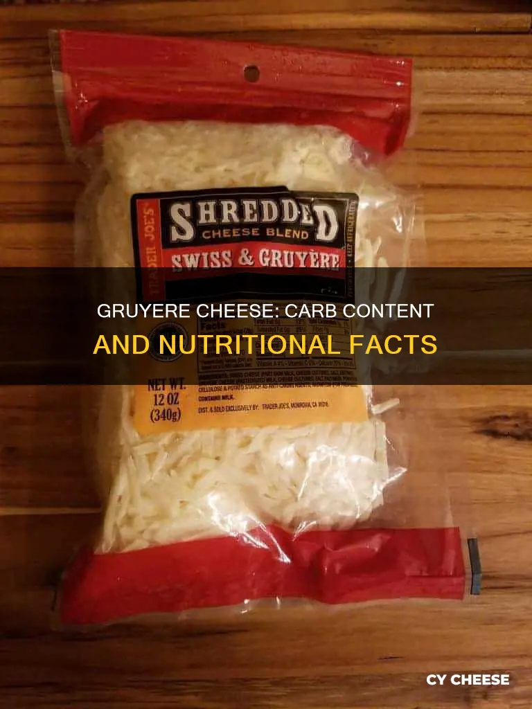 how many carbs does gruyere cheese