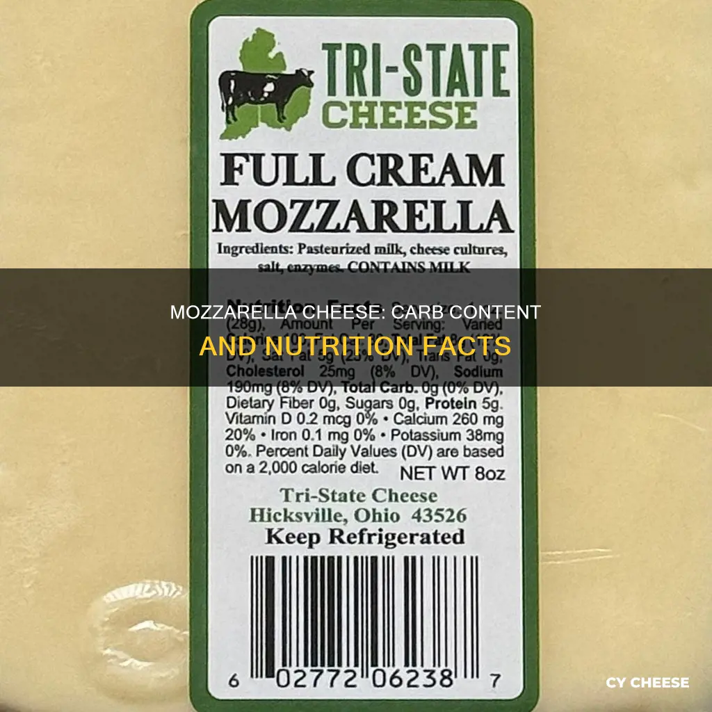 how many carbs does mozzerlla cheese have