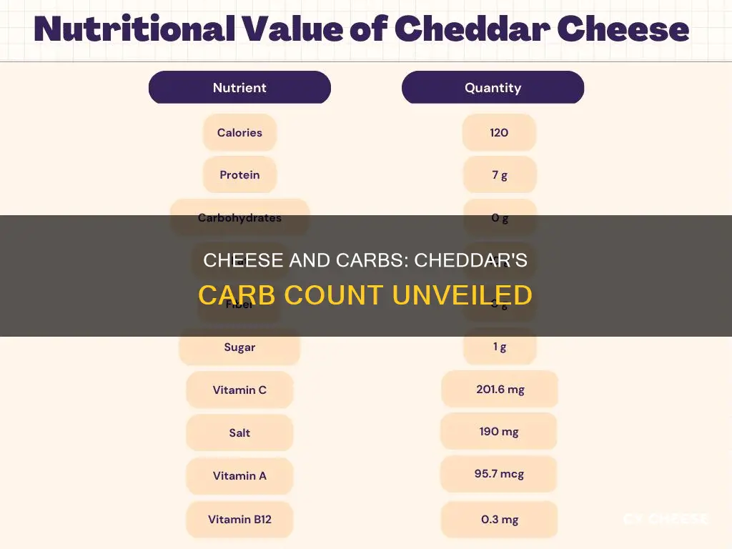 how many carbs in 1 4 cup of cheddar cheese