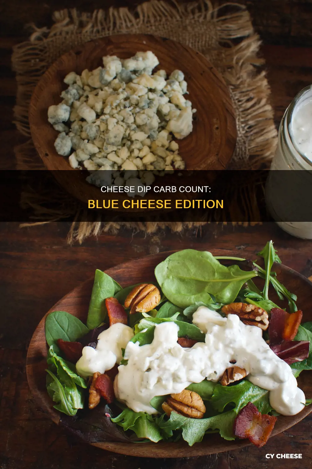 how many carbs in blue cheese dip