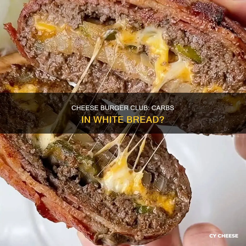 how many carbs in cheese burger club white bread