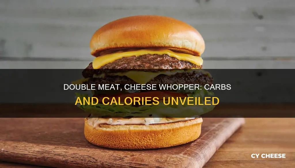 how many carbs in double mest with cheese whaterburger