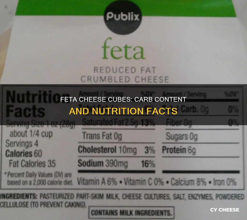 how many carbs in feta cheese cubes