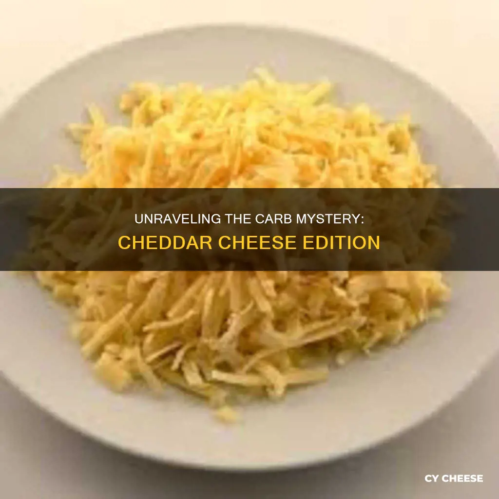 how many carbs in grated cheddar cheese