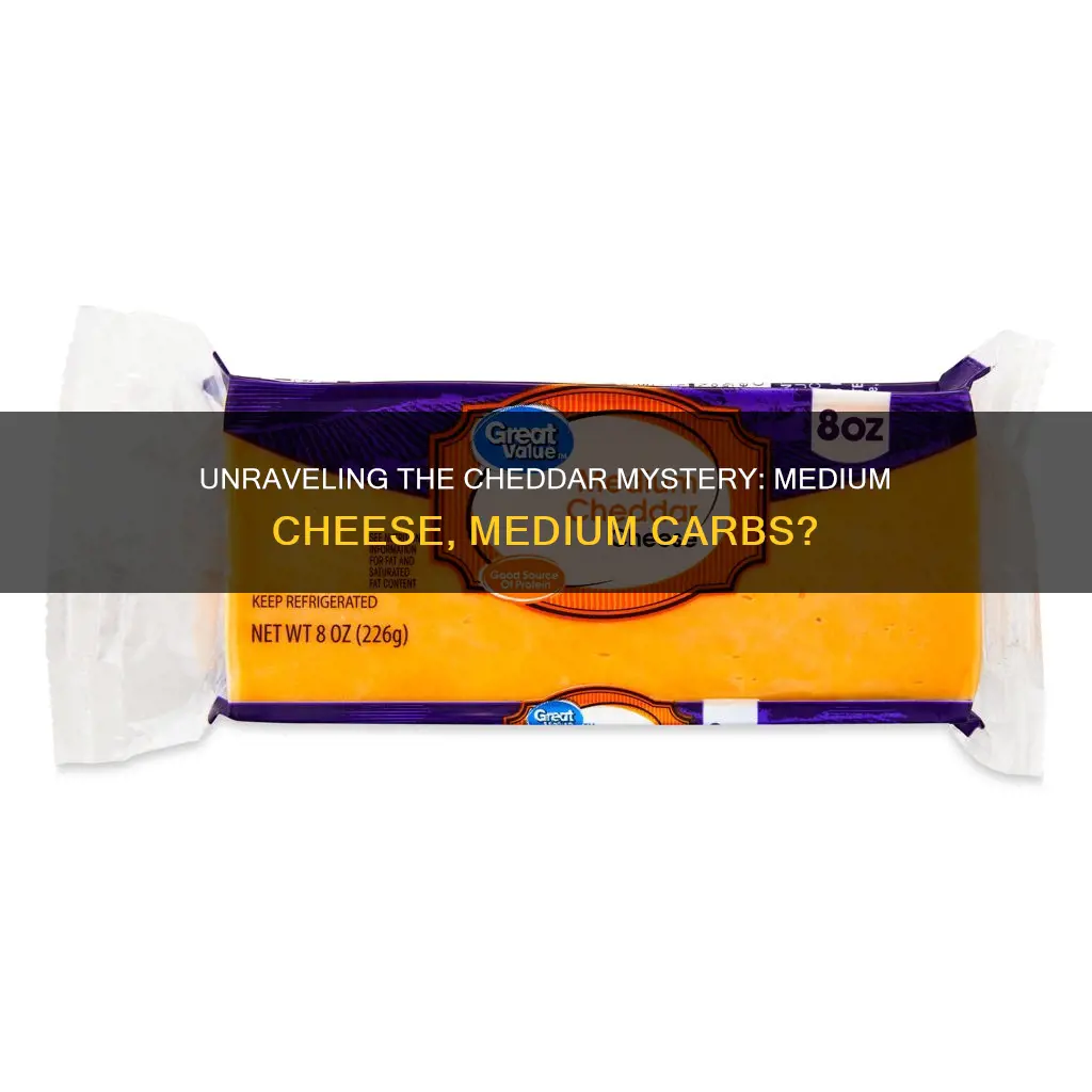 how many carbs in medium cheddar cheese