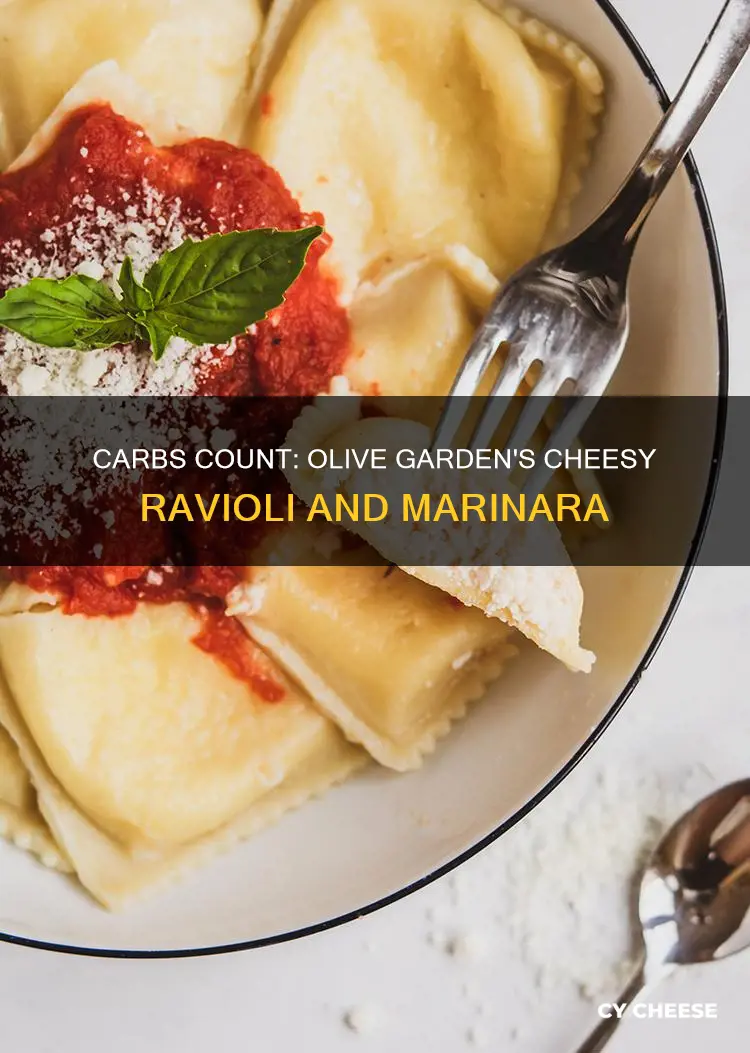 how many carbs in olive garden cheese ravioli with marinara