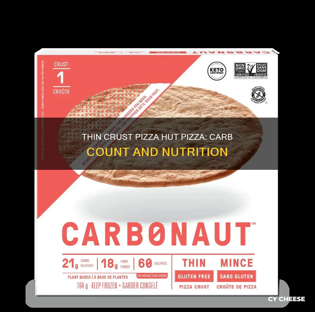 how many carbs in pizza hut thin crust cheese pizza