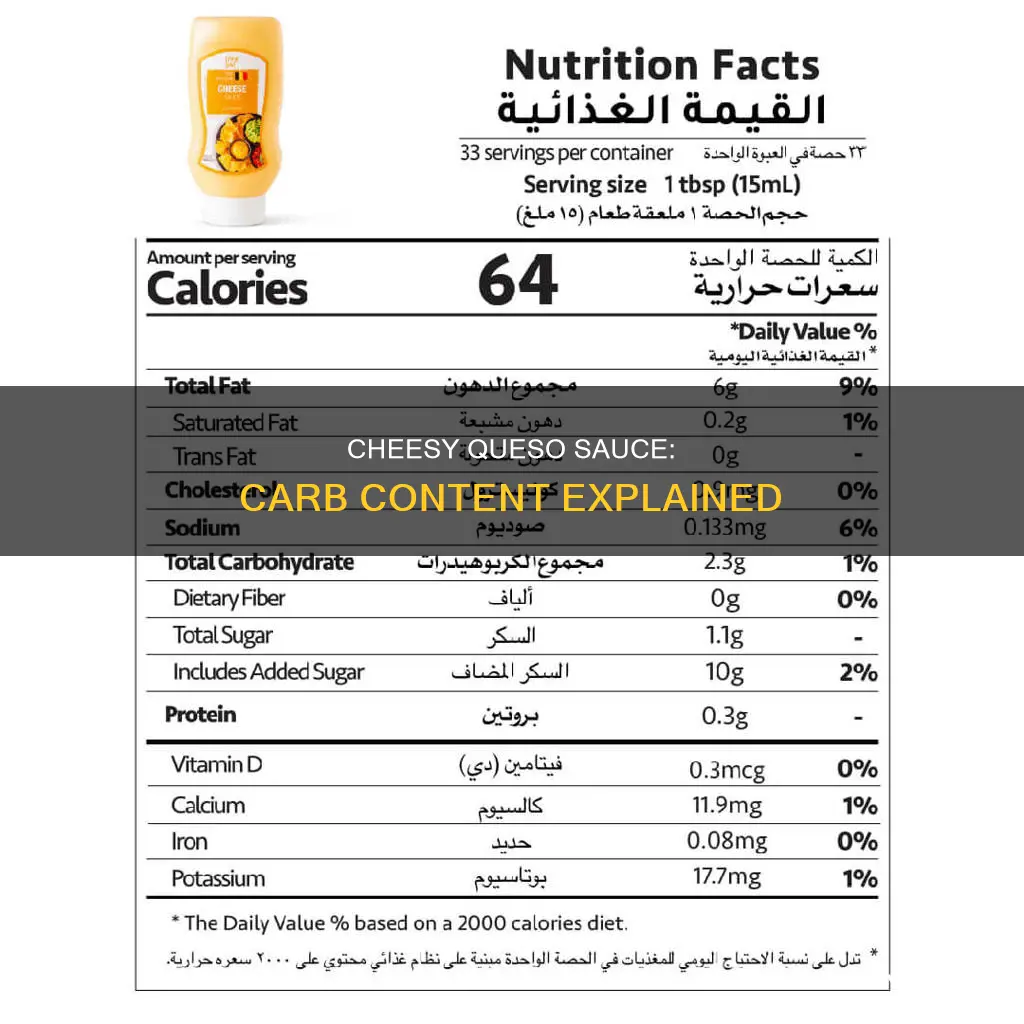 how many carbs in queso cheese sauce