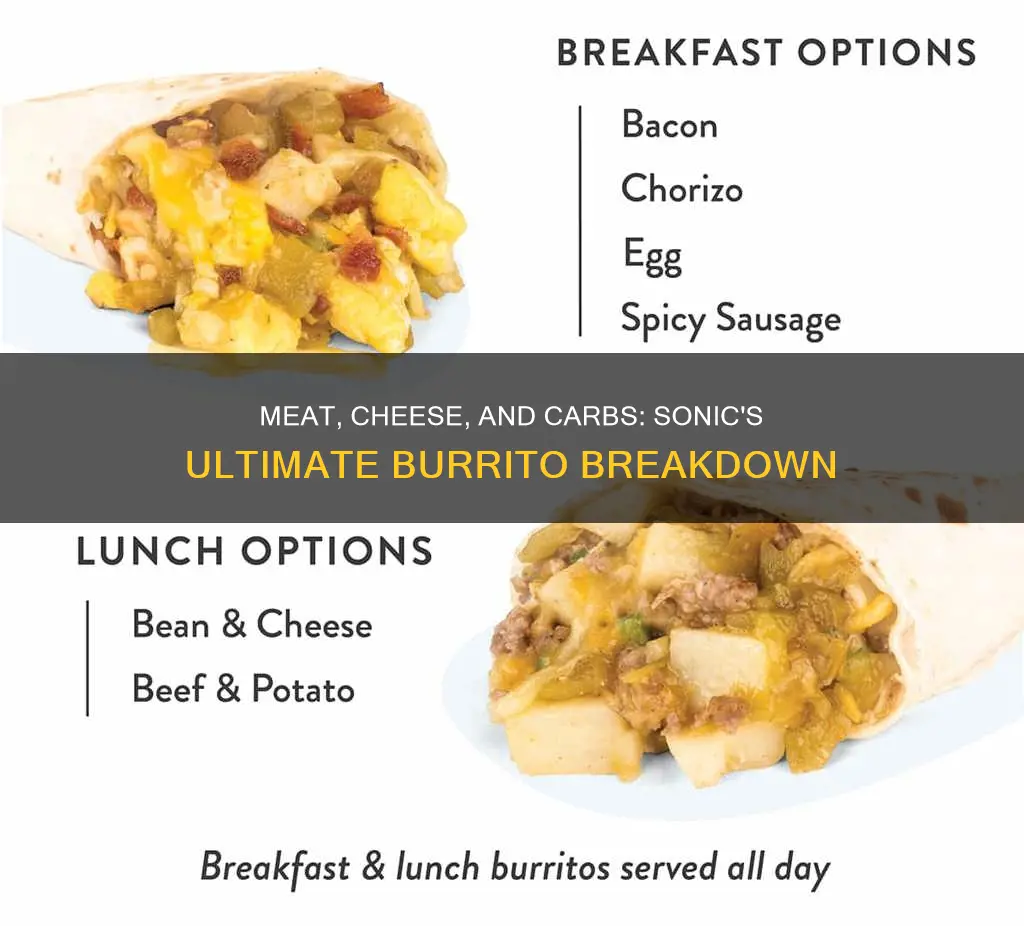 how many carbs in sonic ultimate meat and cheese burrito