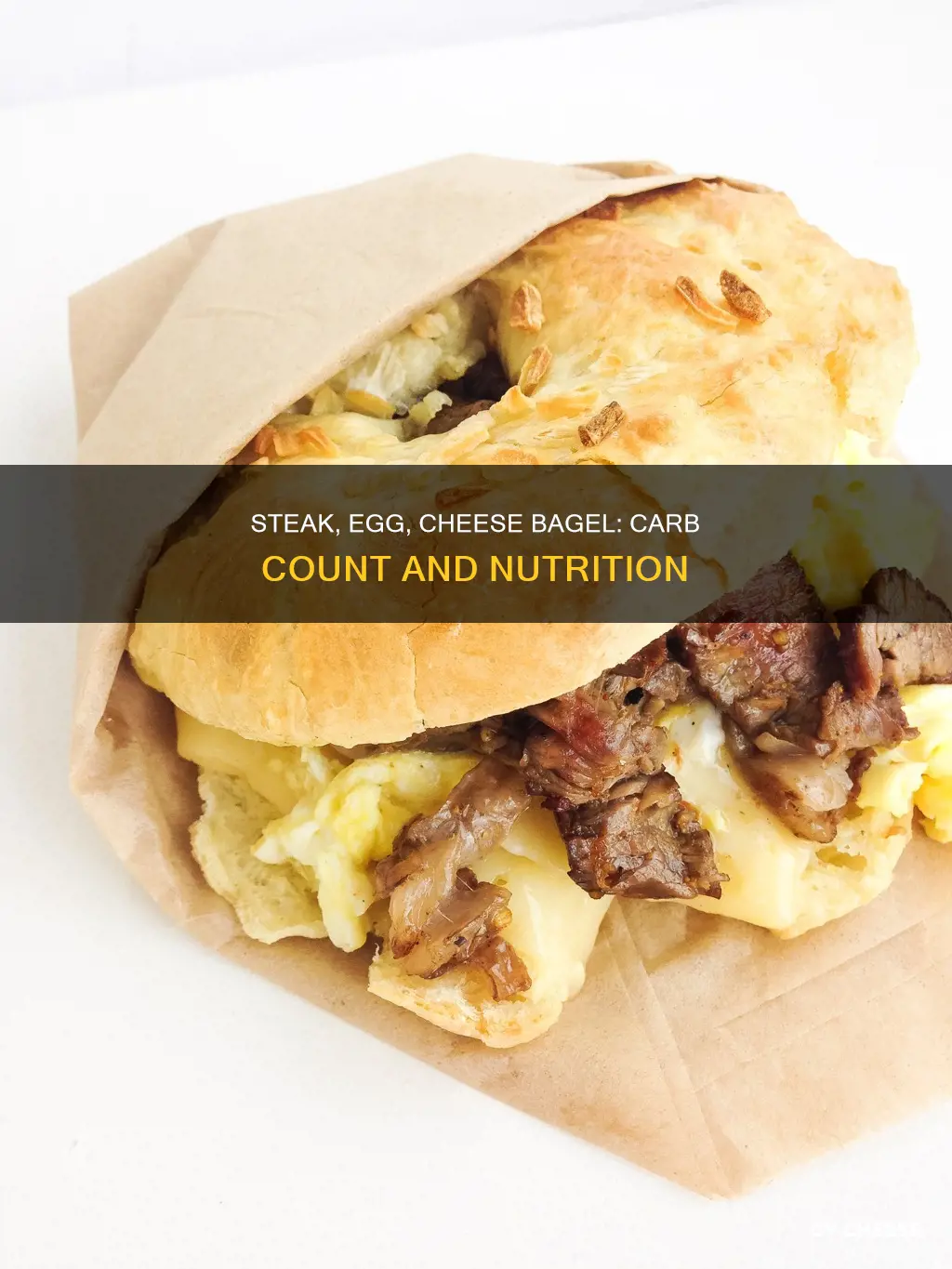 how many carbs in steak egg and cheese bagel