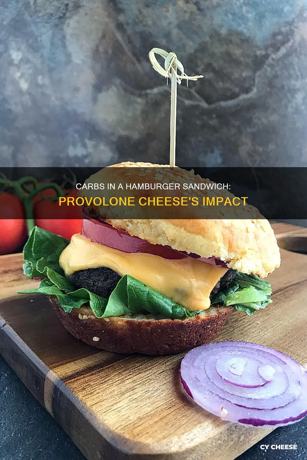 how many carbs is a hamburger sandwich with provolone cheese