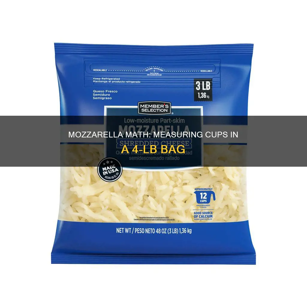 how many cups 4 lbs bag mozzarella cheese