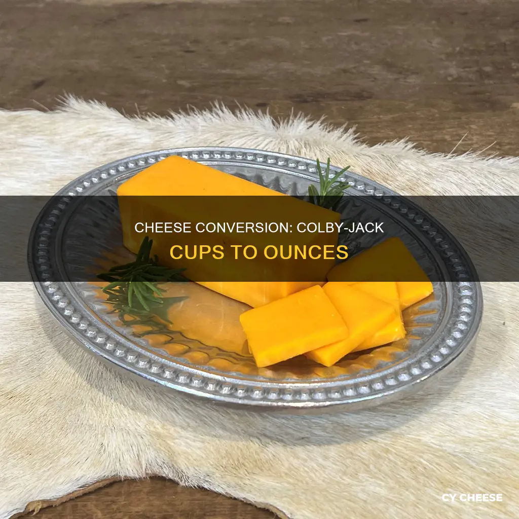 how many cups does 8 oz cheese colby jack