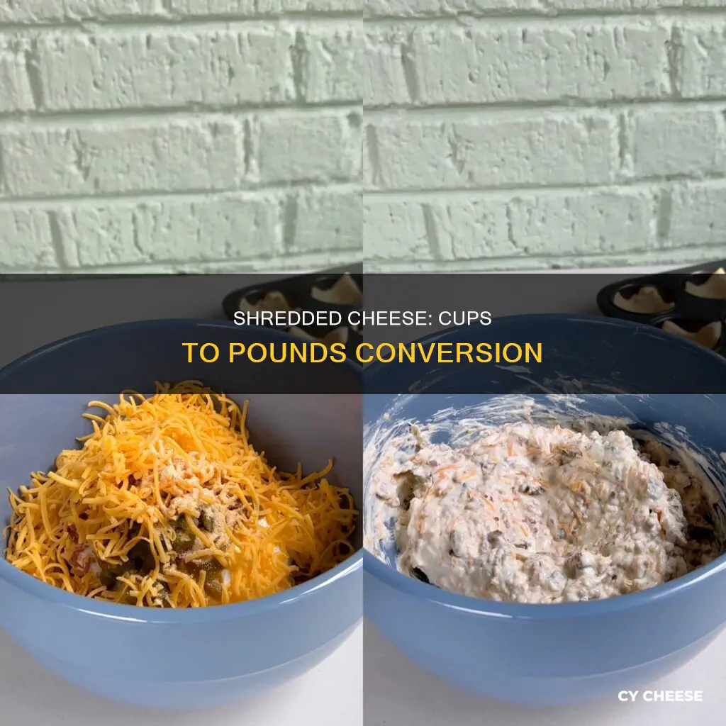 how many cups of cheddar cheese shredded in a pound