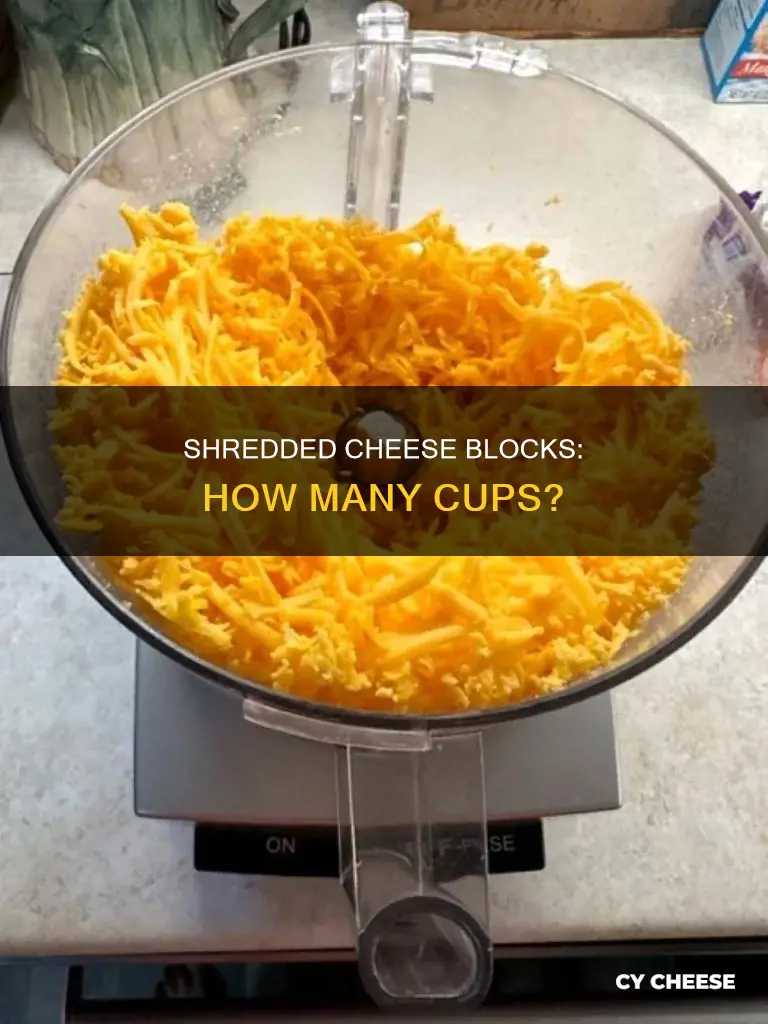 how many cups shredded cheese in a block