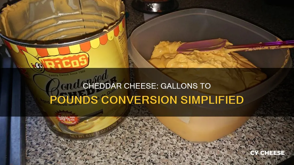 how many gallons for a pound of cheddar cheese