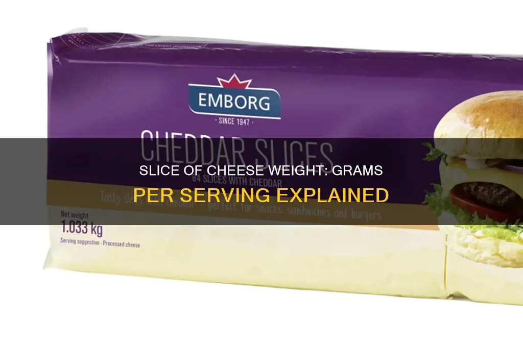 how many grams does a slice of cheese weigh