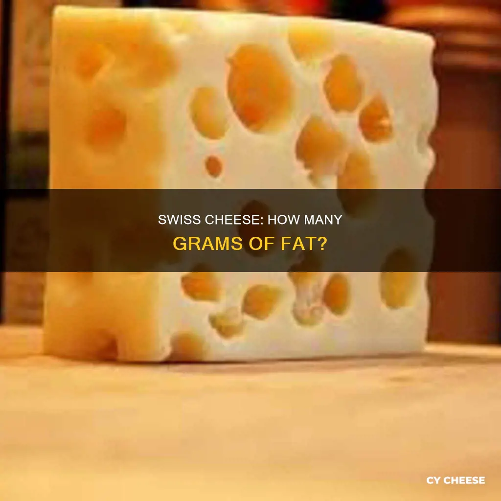 how many grams fat in one slice of swiss cheese