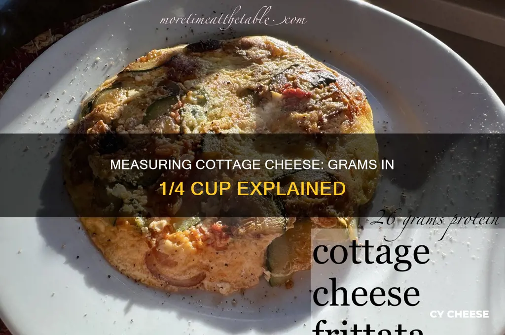 how many grams in 1 4 cup cottage cheese
